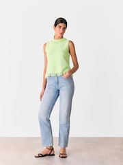 Whistles Green Fringe Detail Knitted Tank - Image 4 of 5