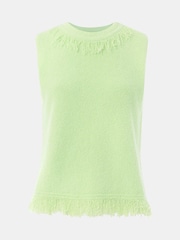 Whistles Green Fringe Detail Knitted Tank - Image 5 of 5