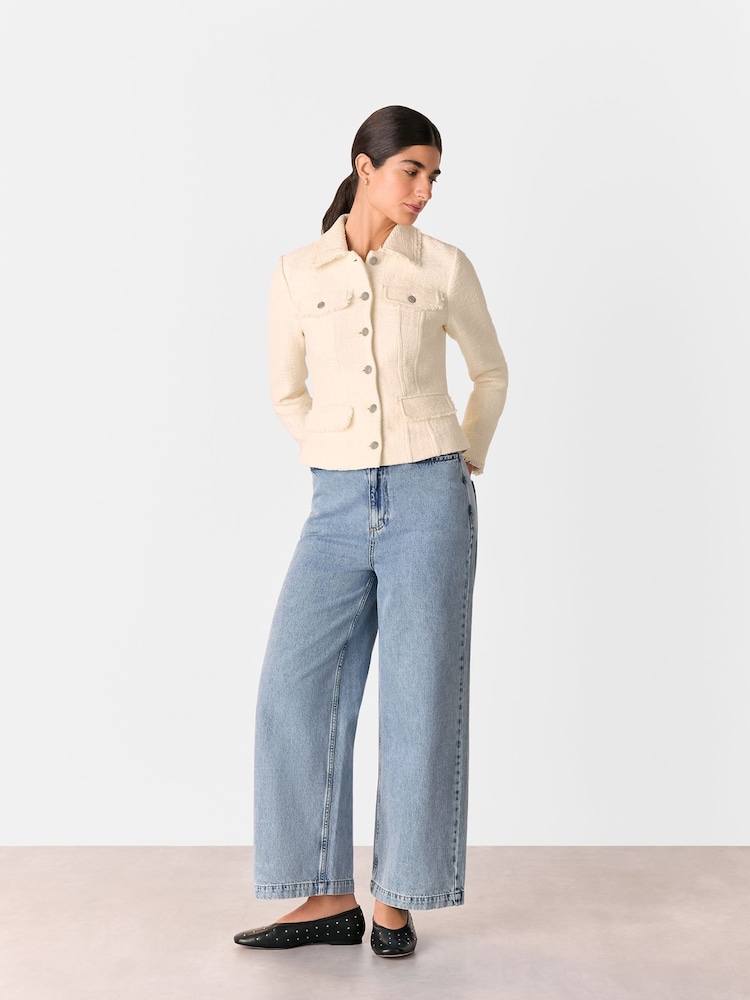 Whistles White Lucie Boucle Jacket - Image 1 of 5