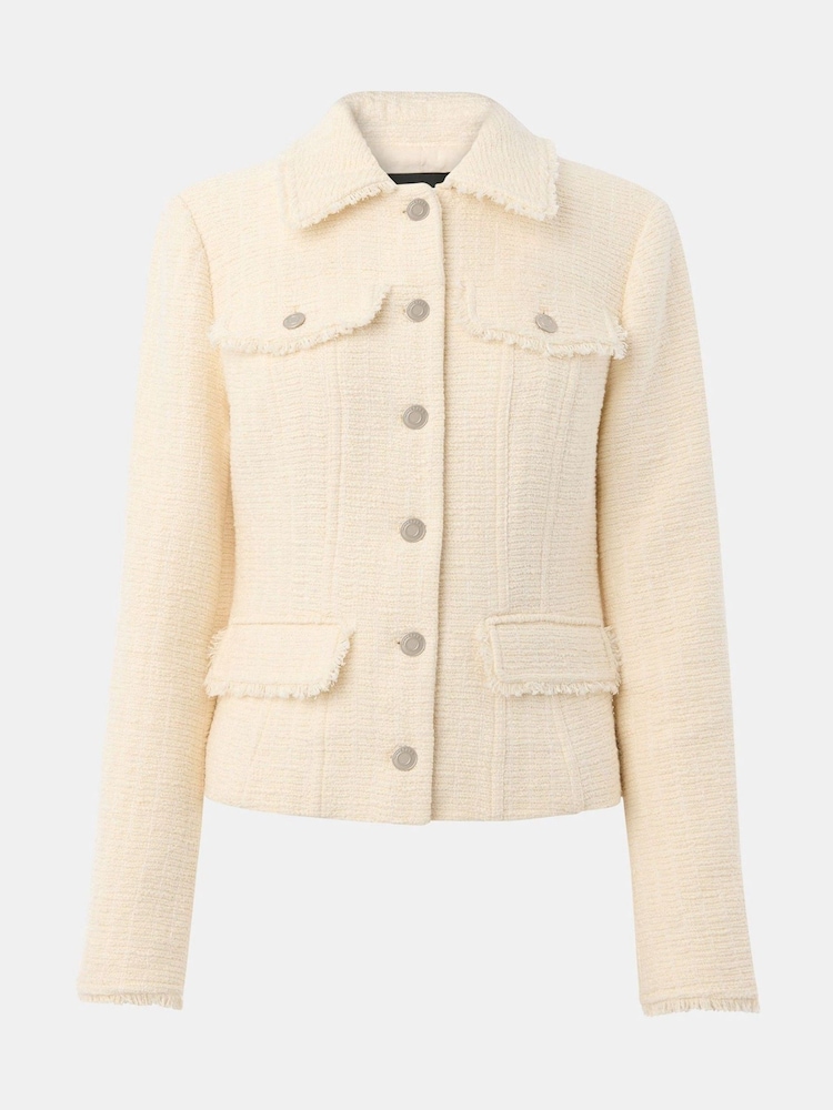Whistles White Lucie Boucle Jacket - Image 5 of 5