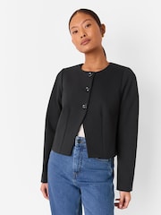 Whistles Black Petite Anne Ponte Button Jacket - Image 1 of 5