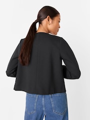 Whistles Black Petite Anne Ponte Button Jacket - Image 2 of 5