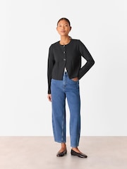 Whistles Black Petite Anne Ponte Button Jacket - Image 3 of 5