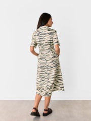 Whistles White Feathered Tiger Midi Dress - Image 3 of 6