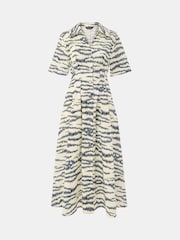 Whistles White Feathered Tiger Midi Dress - Image 6 of 6