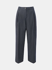 Whistles Blue Barrel Leg 100% Cotton Trousers - Image 5 of 5
