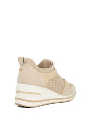 Dune London Brown Wide Fit Eiline 2 Side Zip Wedge Trainers - Image 3 of 6