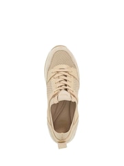 Dune London Brown Wide Fit Eiline 2 Side Zip Wedge Trainers - Image 4 of 6