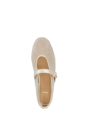 Dune London Gold Headline Mary Jane Woven Ballet Shoes - Image 5 of 6