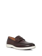 Dune London Brown Barnstaple Casual Rubber Sole Loafers - Image 3 of 5