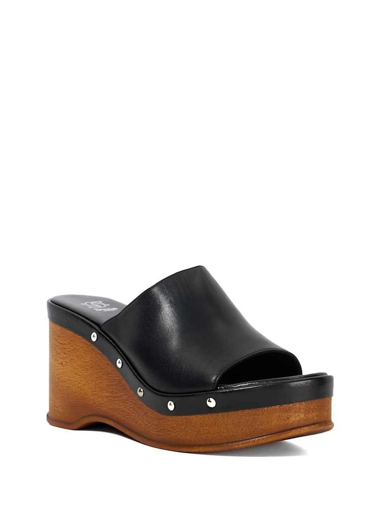 Schwarz - Dune London Kule Studded Wedge Mule Sandals - Bild 2 von 6 Schwarz - Dune London Kule Studded Wedge Mule Sandals - Bild 2 von 6