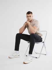 River Island Natural Slim Fit Quilted Badge T-Shirt - Image 4 of 6