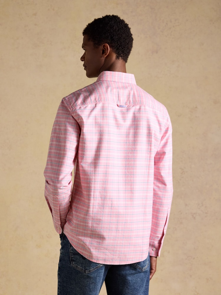 Joules Classic Fit Pink Check Cotton Oxford Shirt - Image 2 of 9 Joules Classic Fit Pink Check Cotton Oxford Shirt - Image 2 of 9