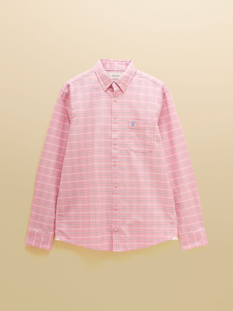 Joules Oxford Pink Classic Fit Long Sleeve Cotton Shirt - Image 4 of 4 Joules Oxford Pink Classic Fit Long Sleeve Cotton Shirt - Image 4 of 4
