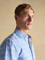 Joules Oxford Blue Check Classic Fit Long Sleeve Cotton Shirt - Image 10 of 11