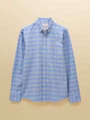 Joules Oxford Blue Check Classic Fit Long Sleeve Cotton Shirt - Image 11 of 11