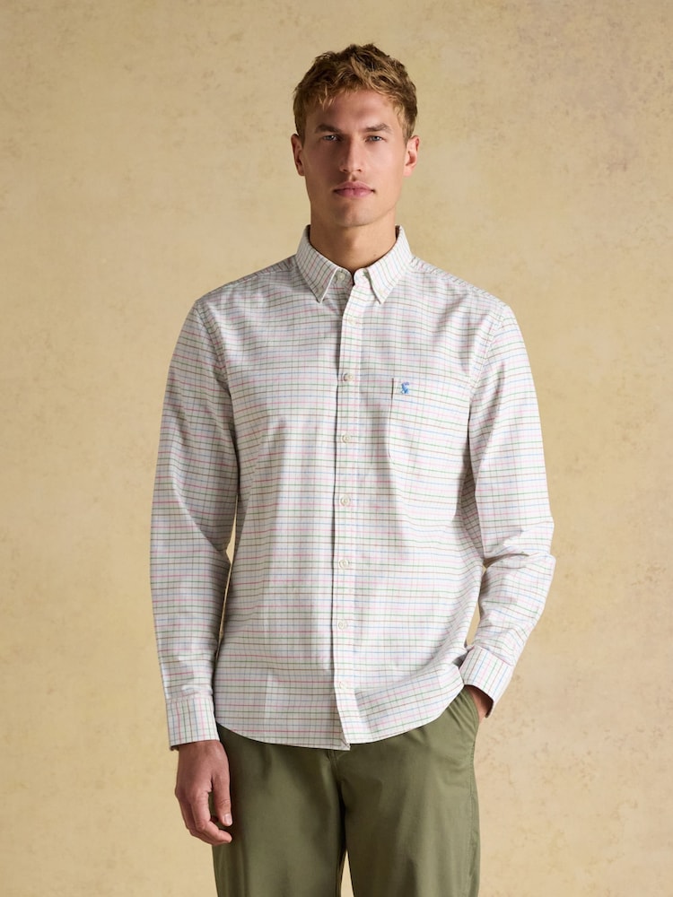 Joules Oxford White Check Long Sleeve Cotton Shirt - Image 1 of 10