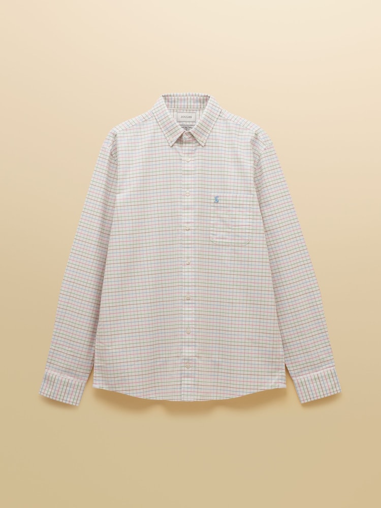 Joules Oxford White Check Long Sleeve Cotton Shirt - Image 10 of 10