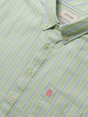 Vert - Chemise en coton classique à manches courtes et rayures Joules Oxford - Image 2 de 10