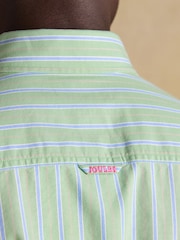 Vert - Chemise en coton classique à manches courtes et rayures Joules Oxford - Image 9 de 10