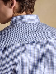 Joules Poplin Blue Gingham Check Classic Fit Shirt - Image 10 of 13
