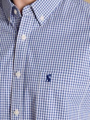 Joules Poplin Blue Gingham Check Classic Fit Shirt - Image 12 of 13