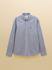 Joules Poplin Blue Gingham Check Classic Fit Shirt - Image 13 of 13