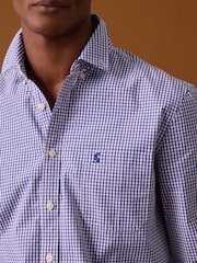 Joules Poplin Blue Gingham Check Classic Fit Shirt - Image 4 of 13