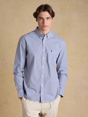 Joules Poplin Blue Gingham Check Classic Fit Shirt - Image 5 of 13