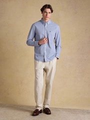Joules Poplin Blue Gingham Check Classic Fit Shirt - Image 7 of 13
