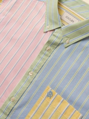 Мульти - Хлопковая рубашка Joules классического кроя оксфорд в полоску с короткими рукавами - Изображение 2 9