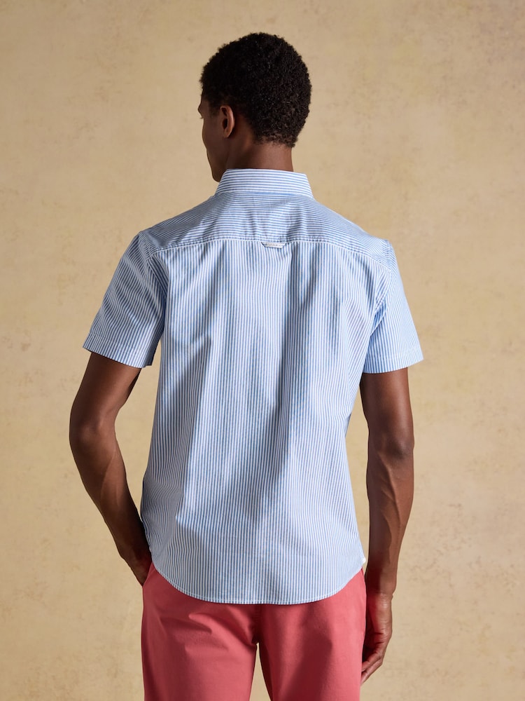 Joules Oxford Stripe Short Sleeve Classic Fit Cotton Shirt - Kuva 2 / 9