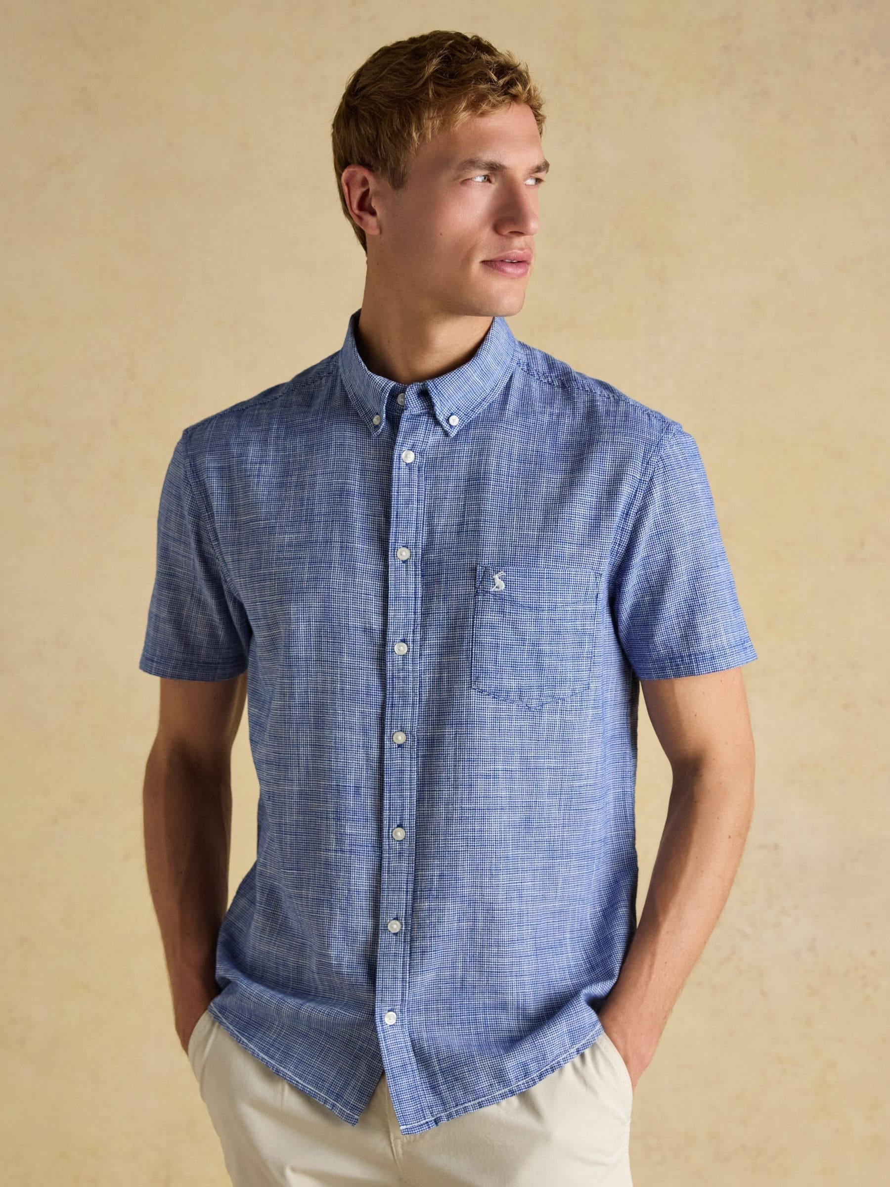 Joules Blue Short Sleeve Classic Fit Shirt