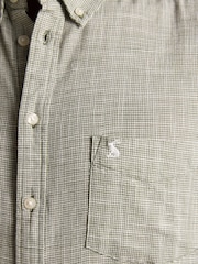 Joules Khaki Green Puppytooth Short Sleeve Classic Fit Shirt - Image 5 of 8