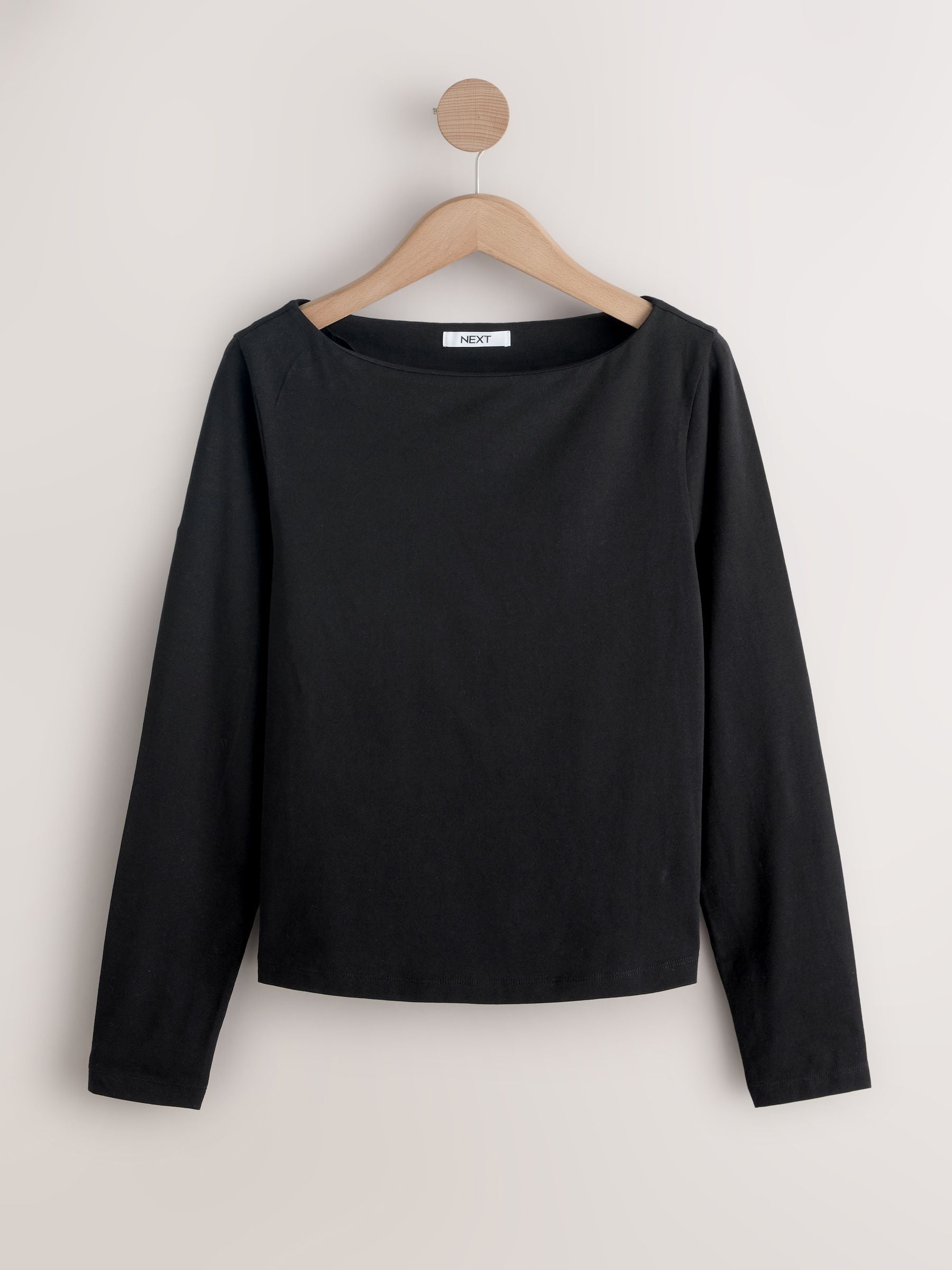 Buy Black Long Sleeve Boat Neck T-Shirt from Next USA