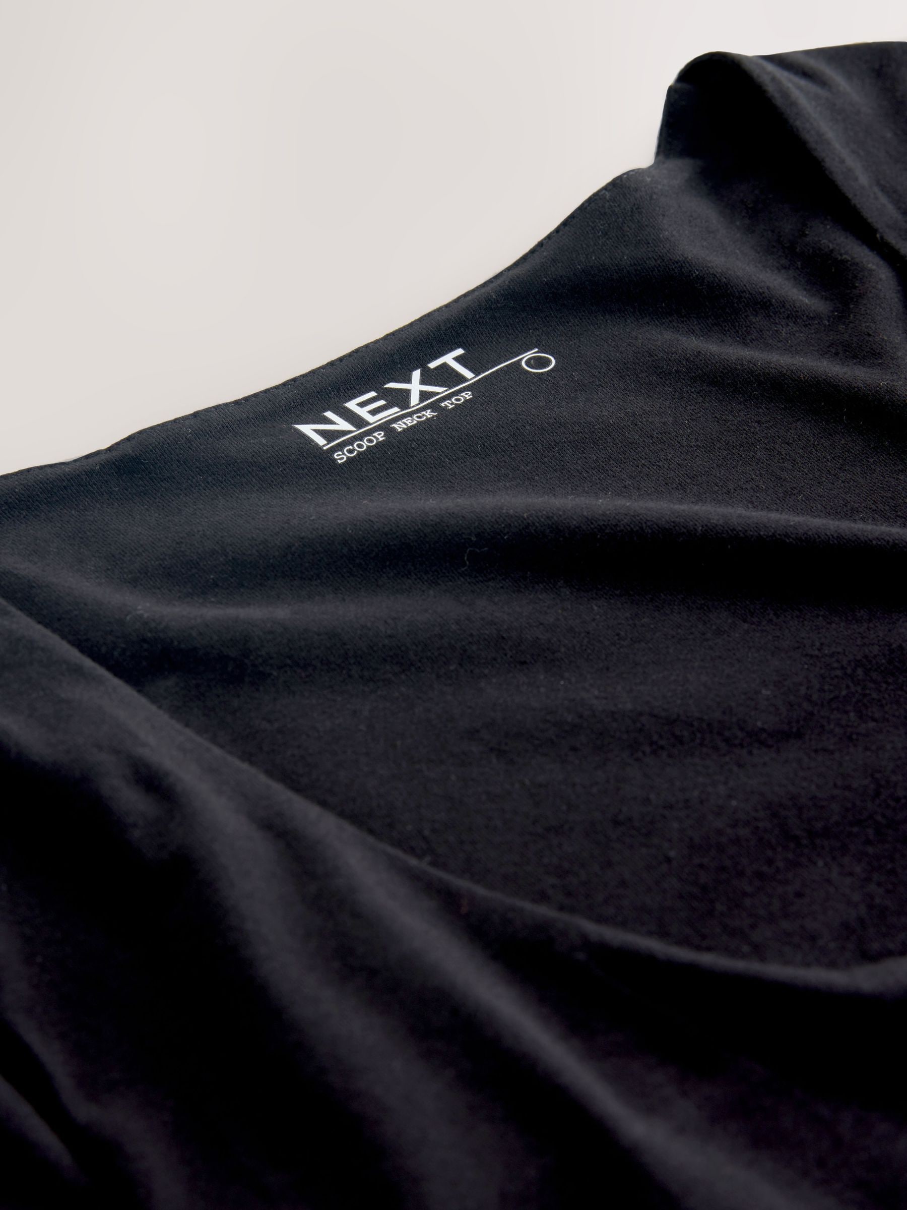 Buy Black Scoop Neck Long Sleeve Top from Next USA
