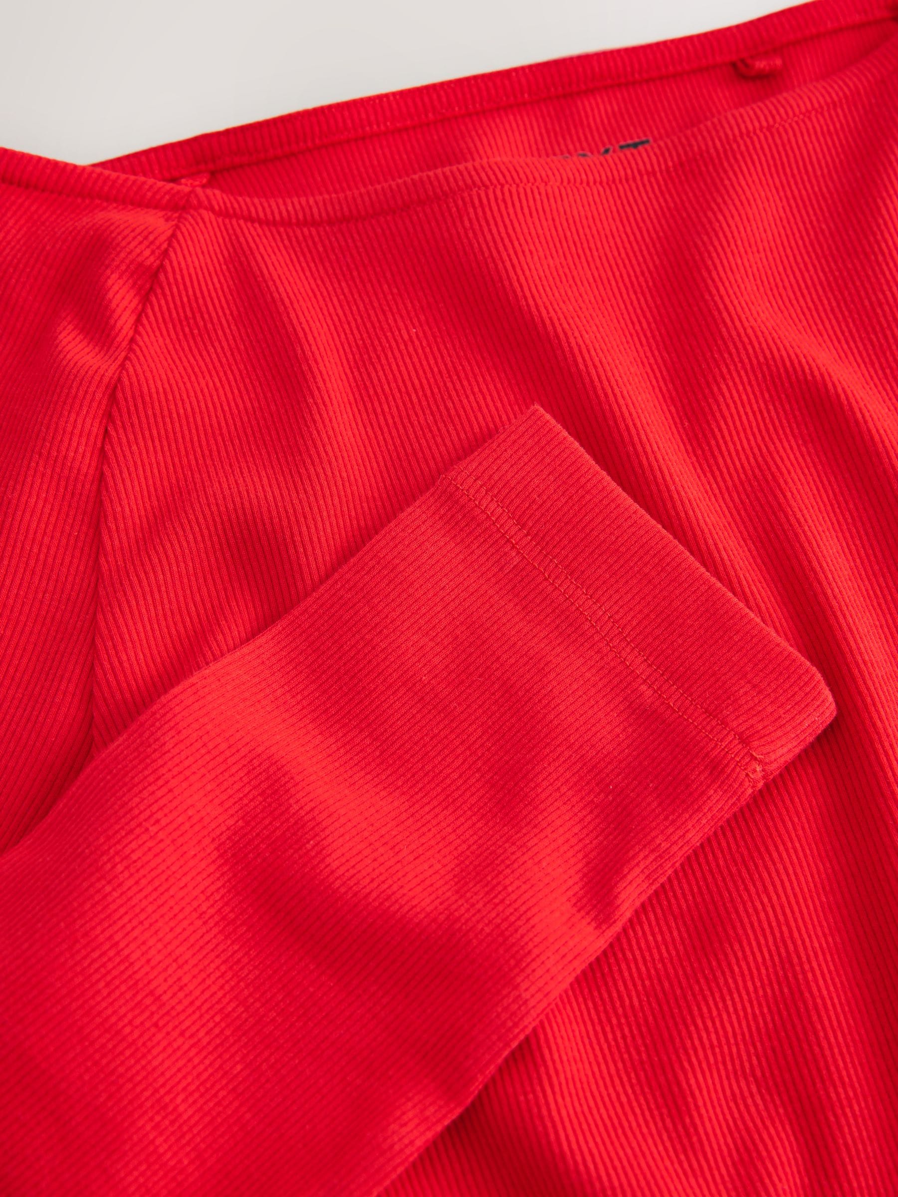Buy Cherry Red Open Slash Neck Soft Touch Long Sleeve Top from