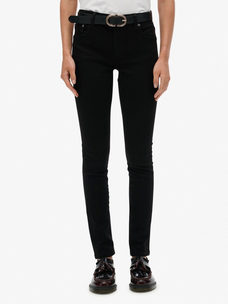 Superdry Black Mid Rise Skinny Jeans - Image 2 of 6 Superdry Black Mid Rise Skinny Jeans - Image 2 of 6