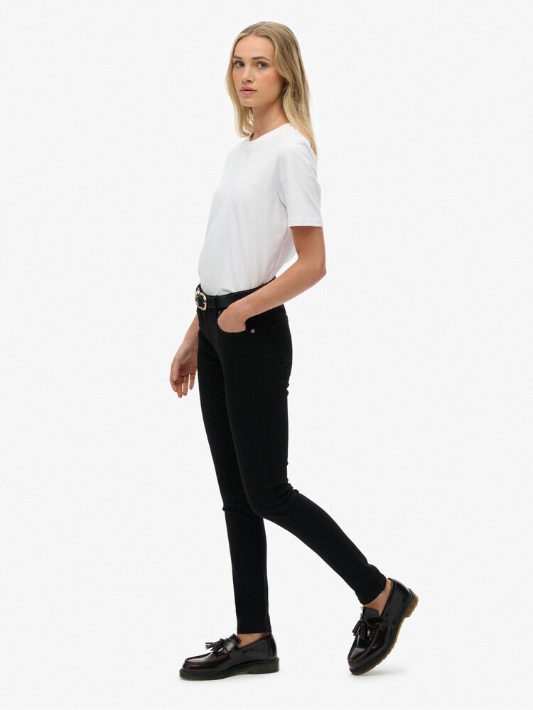 Superdry Black Mid Rise Skinny Jeans - Image 6 of 6