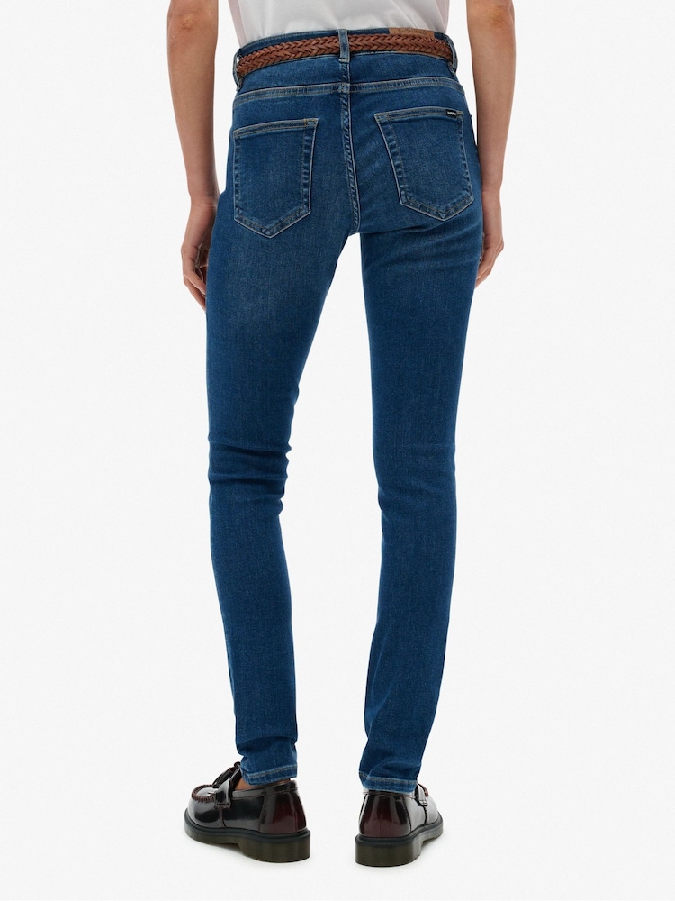Superdry Blue Mid Rise Skinny Jeans - Image 2 of 5