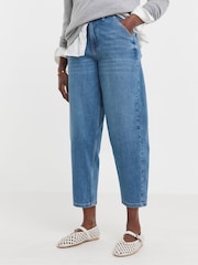 JD Williams Blue Barrel Leg Jeans - Image 1 of 4