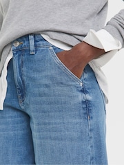 JD Williams Blue Barrel Leg Jeans - Image 3 of 4