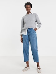 JD Williams Blue Barrel Leg Jeans - Image 4 of 4