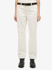 Superdry Cream Mid Rise Straight Jeans - Image 1 of 7