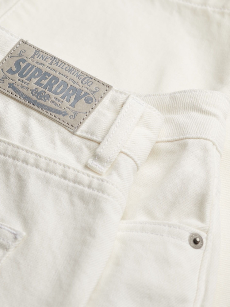 Superdry Cream Mid Rise Straight Jeans - Image 7 of 7 Superdry Cream Mid Rise Straight Jeans - Image 7 of 7