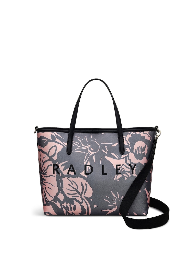 Radley Medium Southwell Gardens Floral Print Open Top Grab Grey Bag - Imagen 1 de 5