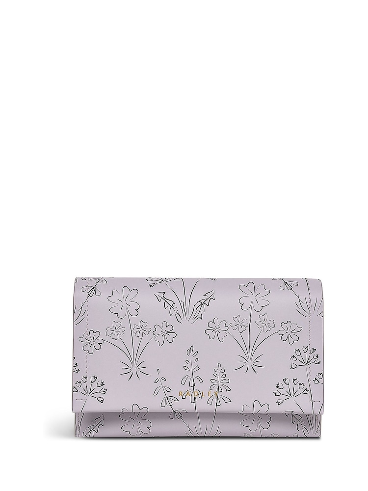 Radley Medium Purple Wild Flower Print Flapover Purse - Image 1 of 3
