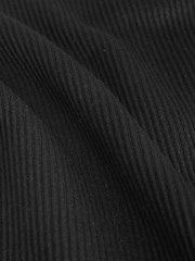 Black Ribbed Zip-Up Long Sleeve Top - Image 2 of 3