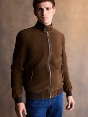 Brown Suede Harrington Jacket - Image 1 of 9