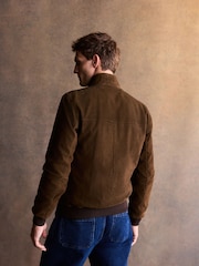 Brown Suede Harrington Jacket - Image 4 of 9